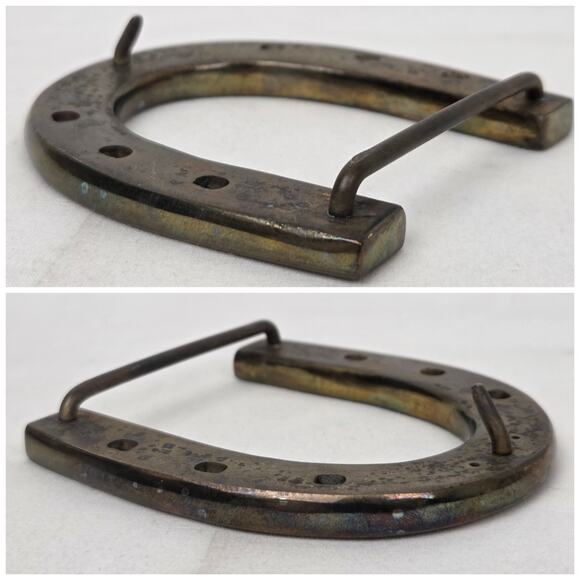 Vintage Horseshoe Belt Buckle Gold Toned Solid Cast Metal Lucky Western Cowboy - Picture 3 of 9